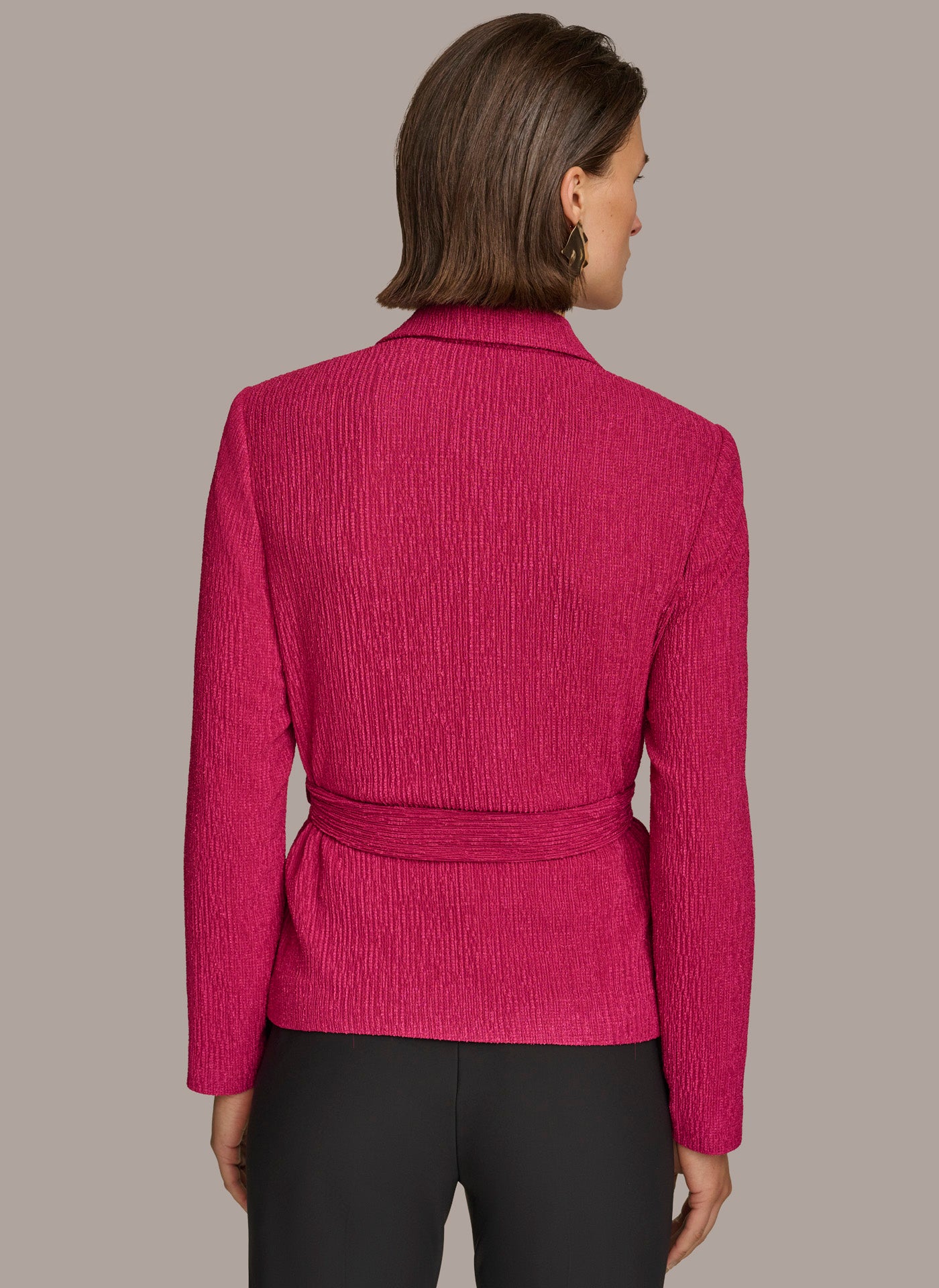 (image for) RELIABLE TEXTRE BELTED WRAP JACKET